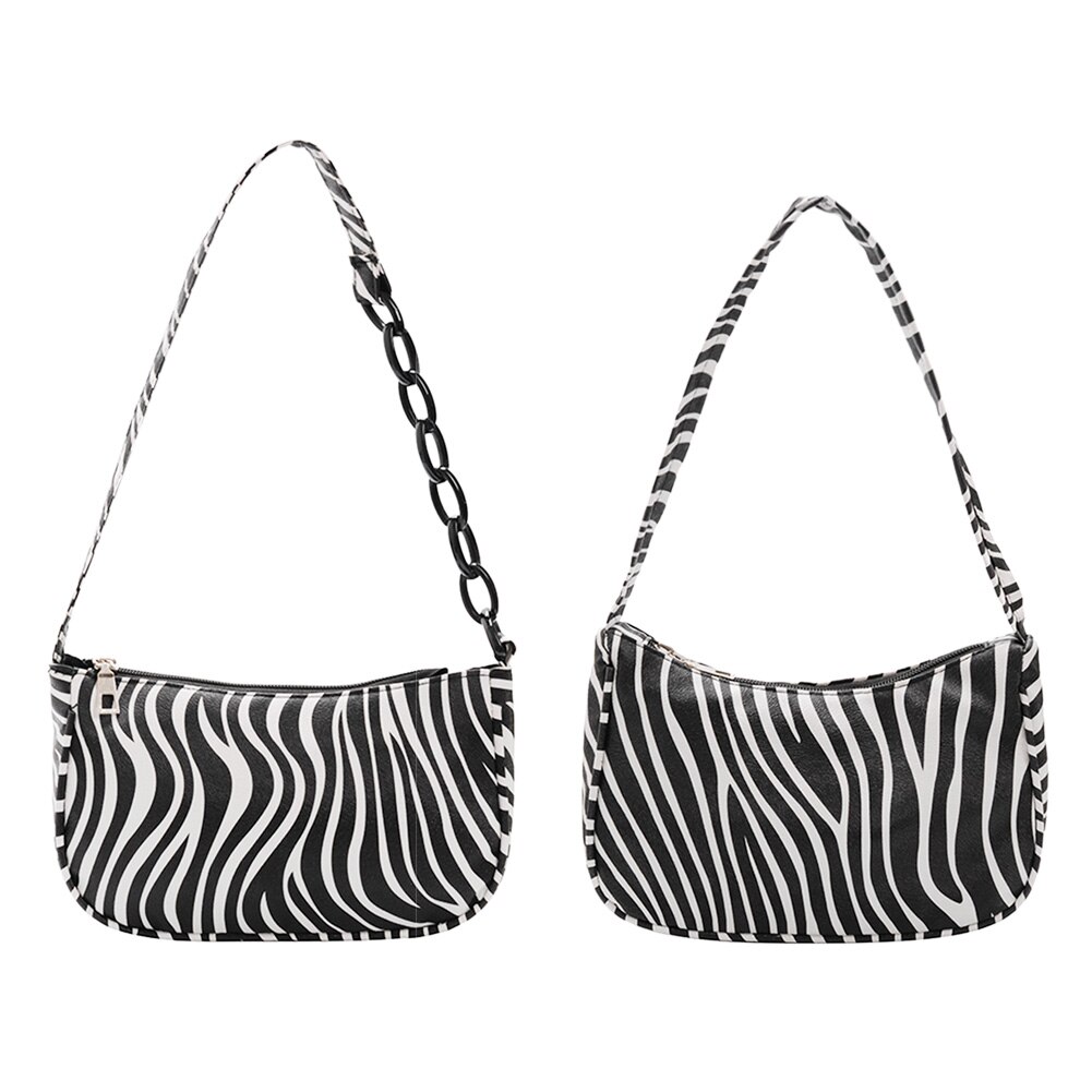 Kvindelig læder underarm skuldertaske zebra print kvinder håndtaske totes populær enkel kvindelig daglig taske