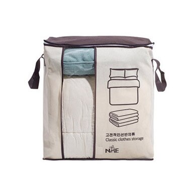 neue vlies Kleidung Lagerung Tasche Schrank Wandschrank Organizer Klapp Gewand Decke Lagerung Tasche für Bettwäsche Decke Kissen: Braun-1
