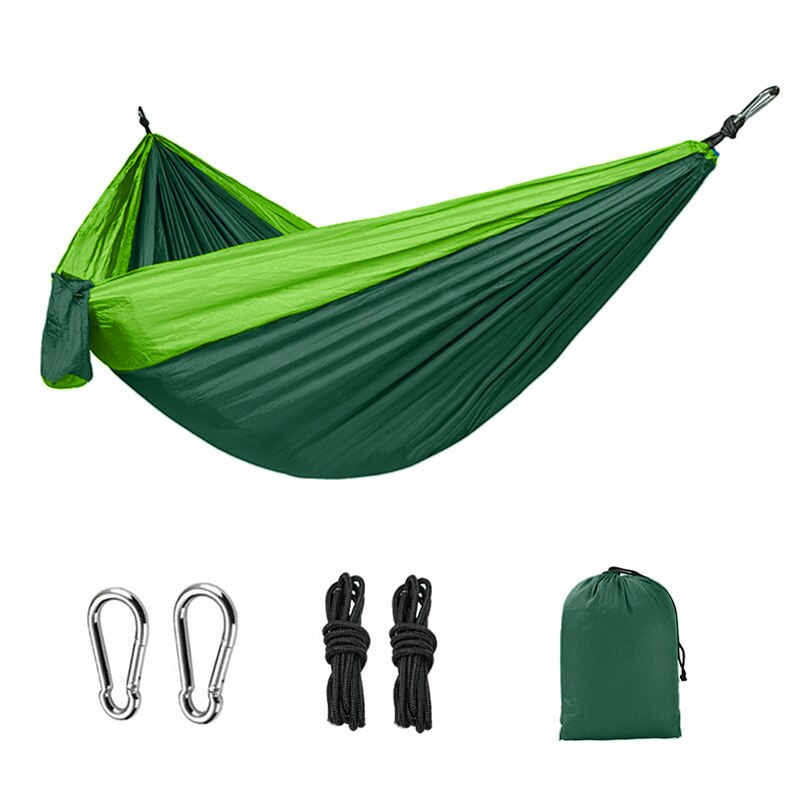 1Pcs Buiten Dubbele Hangmat Camping Parachute Doek Hangmat: green