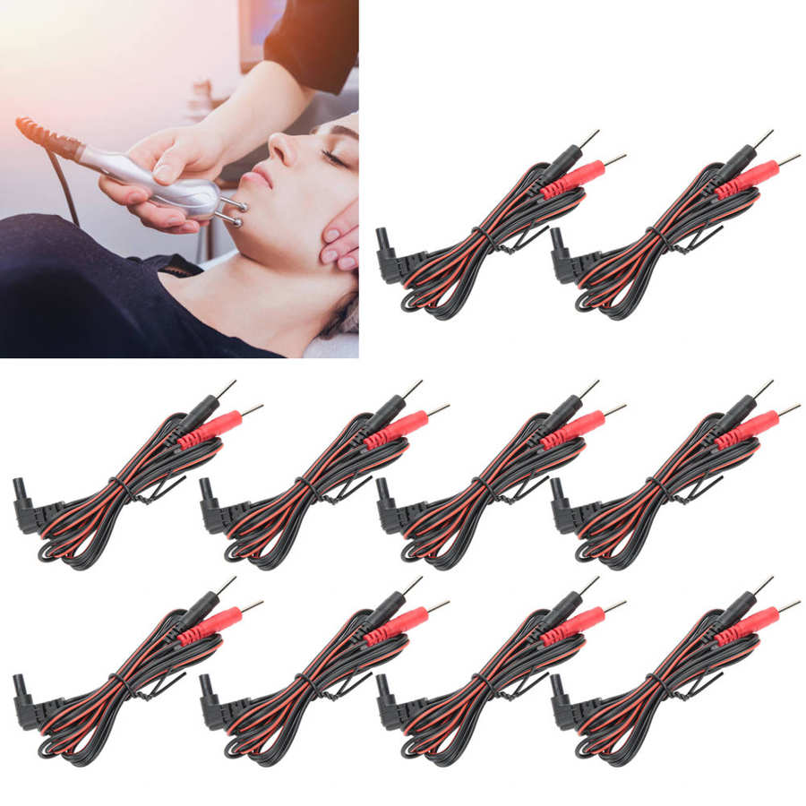 10pcs/lot Replacement Electrode Lead Wires Standard Pin Connection Cables 2.35mm For Tens Ems Massage Digital Therapy Device