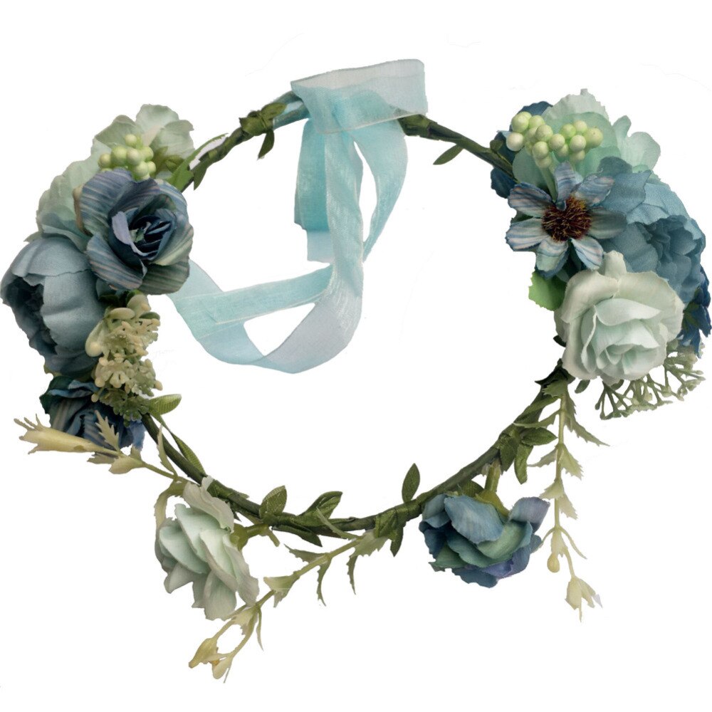 Tocado de novia de boda niña tocado flor boda cinta para el cabello con guirnalda de flores Floral