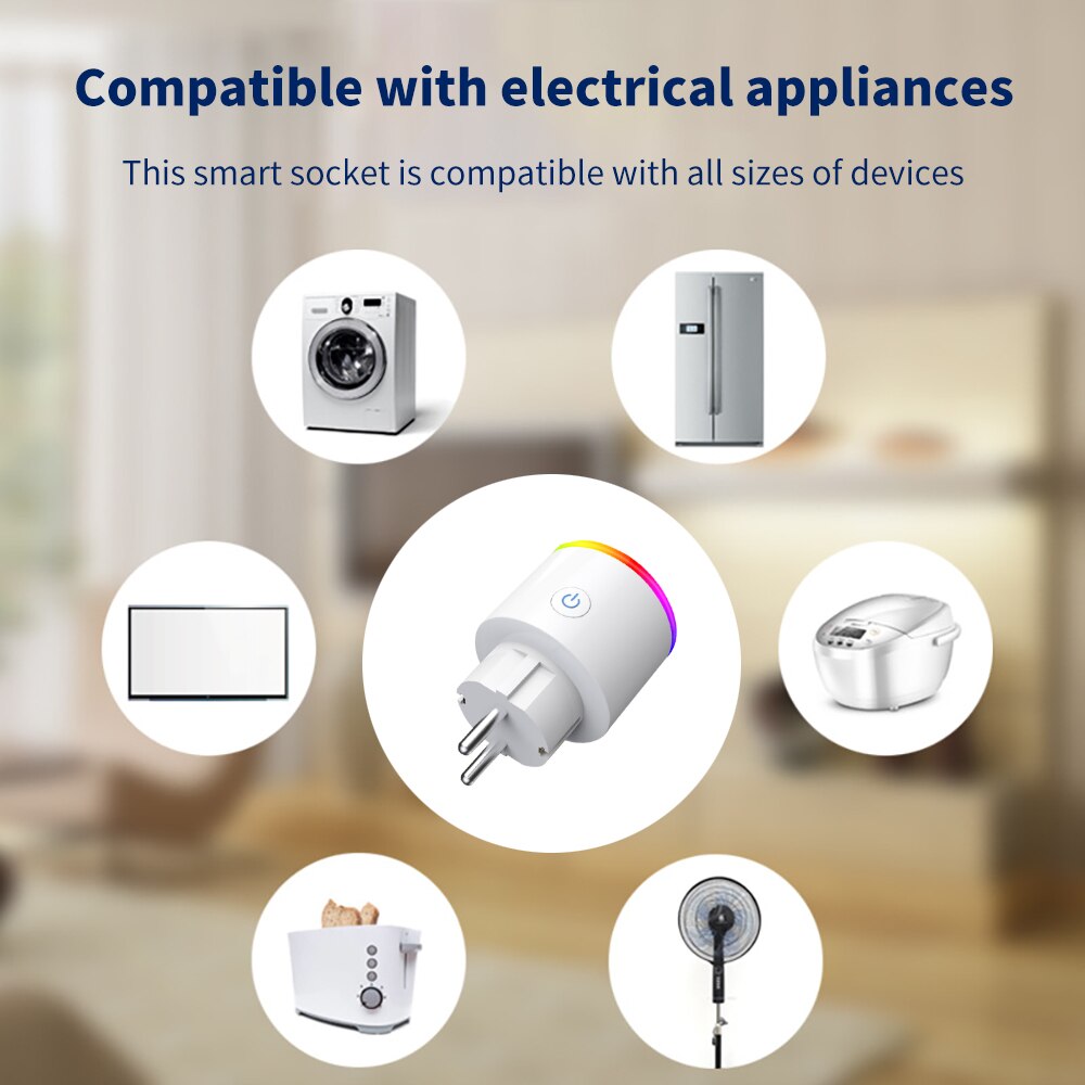 Smart WiFi Plug Adaptor Remote Voice Control Power Monitor Socket Outlet Timing Function Work With Alexa Google Home