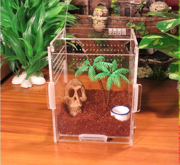 Acryl Huisdier Kooi reptiel doos, crystal Herp terrarium Kleine Grote Maat S/L mosquera acryl huisdier voeden schorpioen scollops huisdier doos