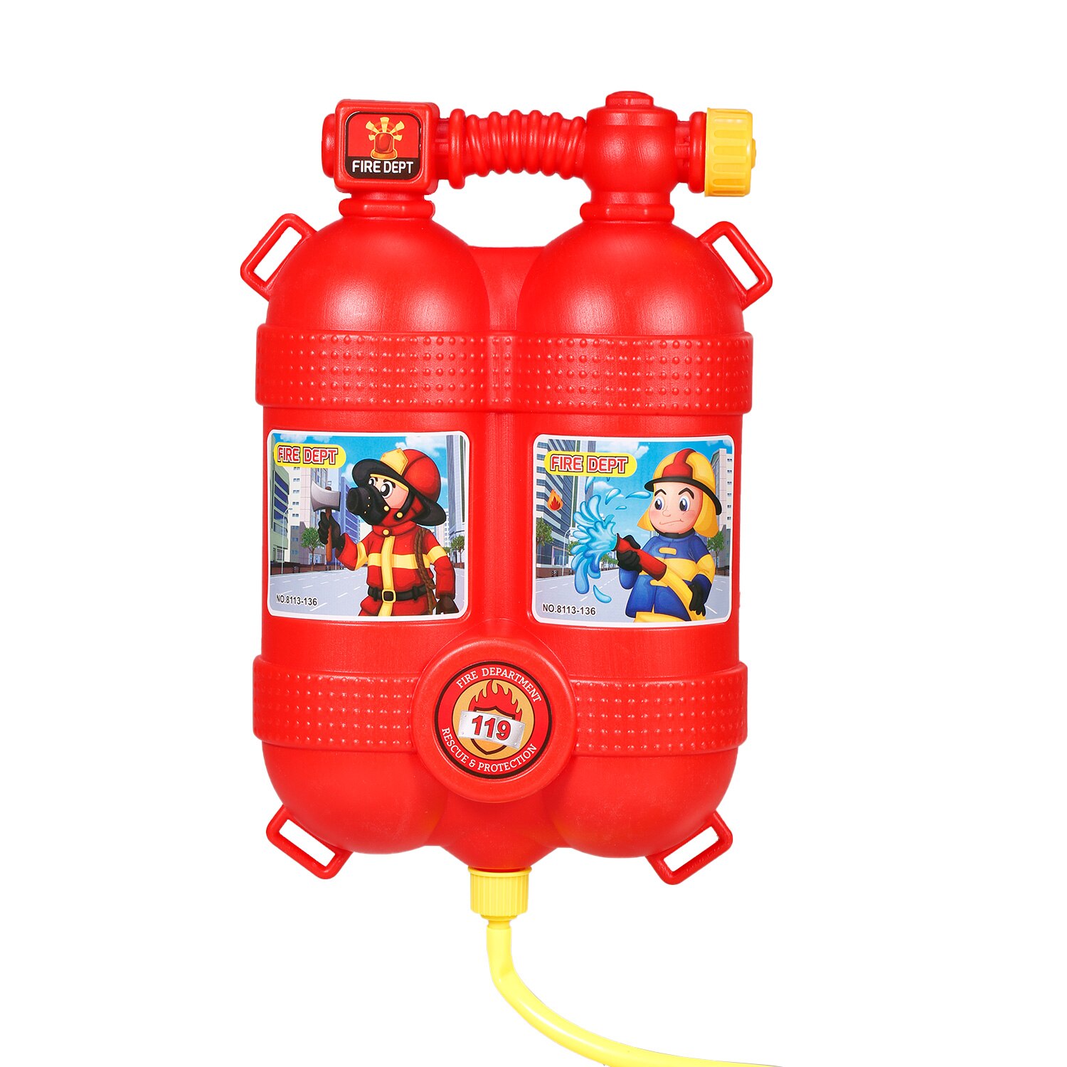 Fireman Toys Backpack Water Spraying Toy Extinguisher with Nozzle and Tank Set Children Outdoor Water Beach Toy for Kids