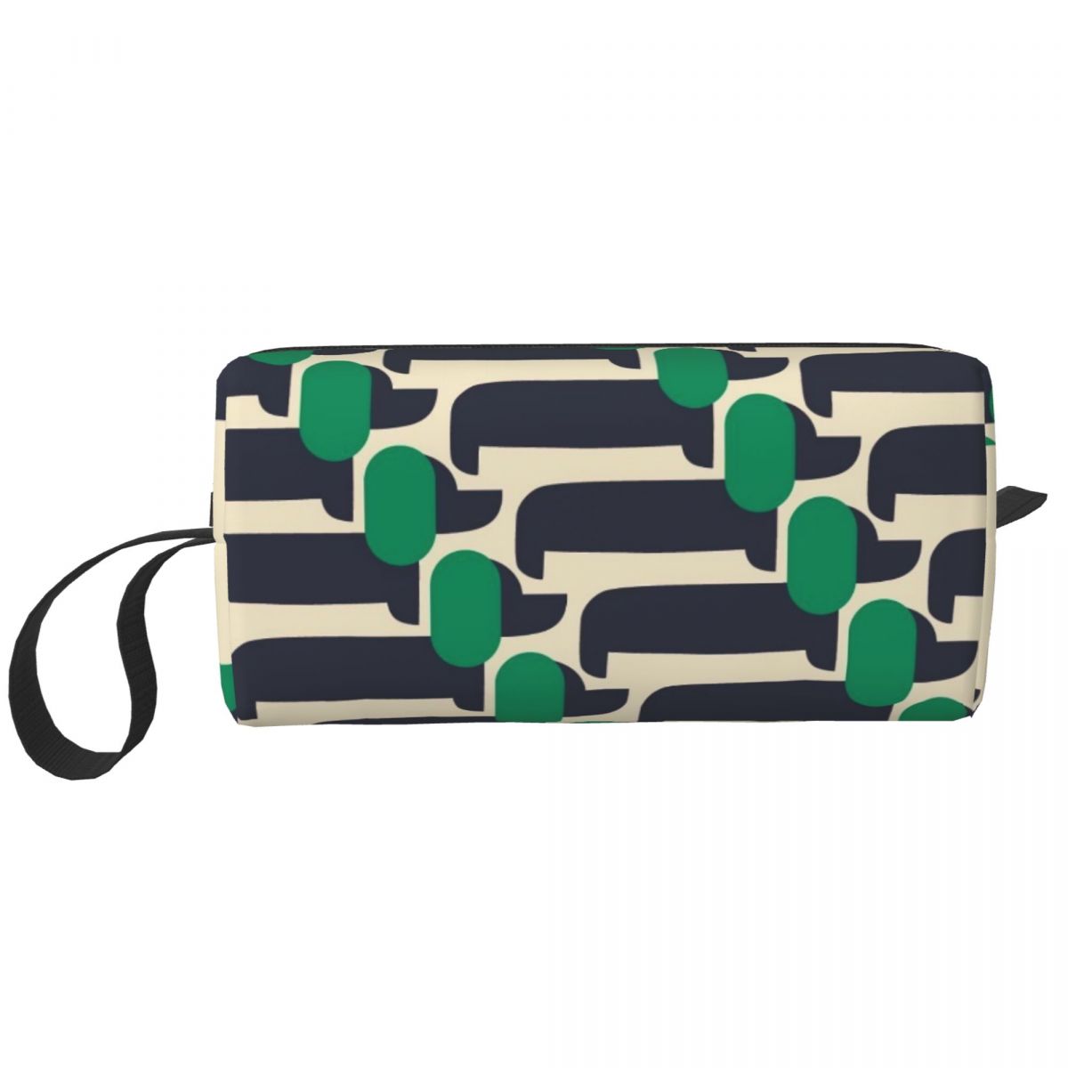 Custom Cute Print Green Dog Show Travel Toiletry Bag Orla Kiely Cosmetic Makeup Organizer Beauty Storage Bags Dopp Kit Case Box: black