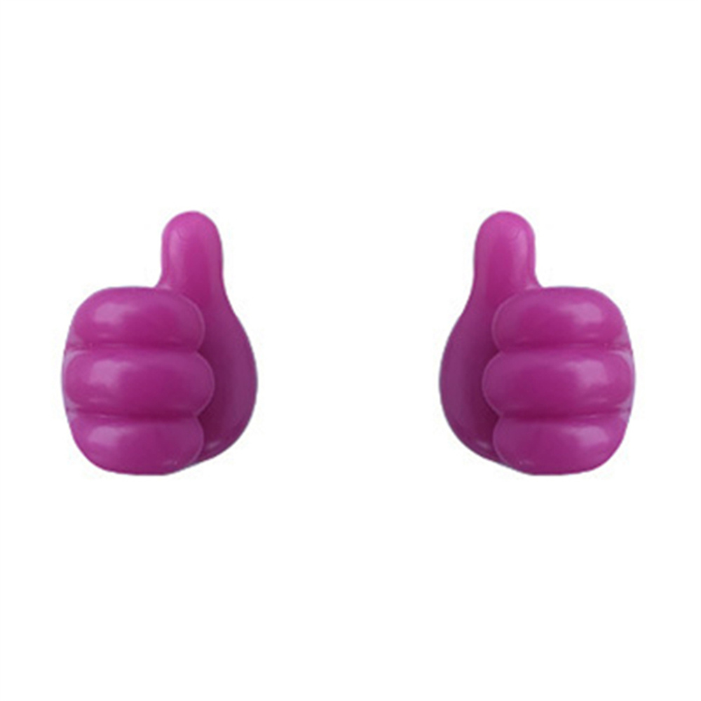 Hand-shaped Rubber Holder Glasses Cable Power Cord Charging Line Self Adhesive Mini Hook Storag Organizer Gadget Car Accessories: PURPLE