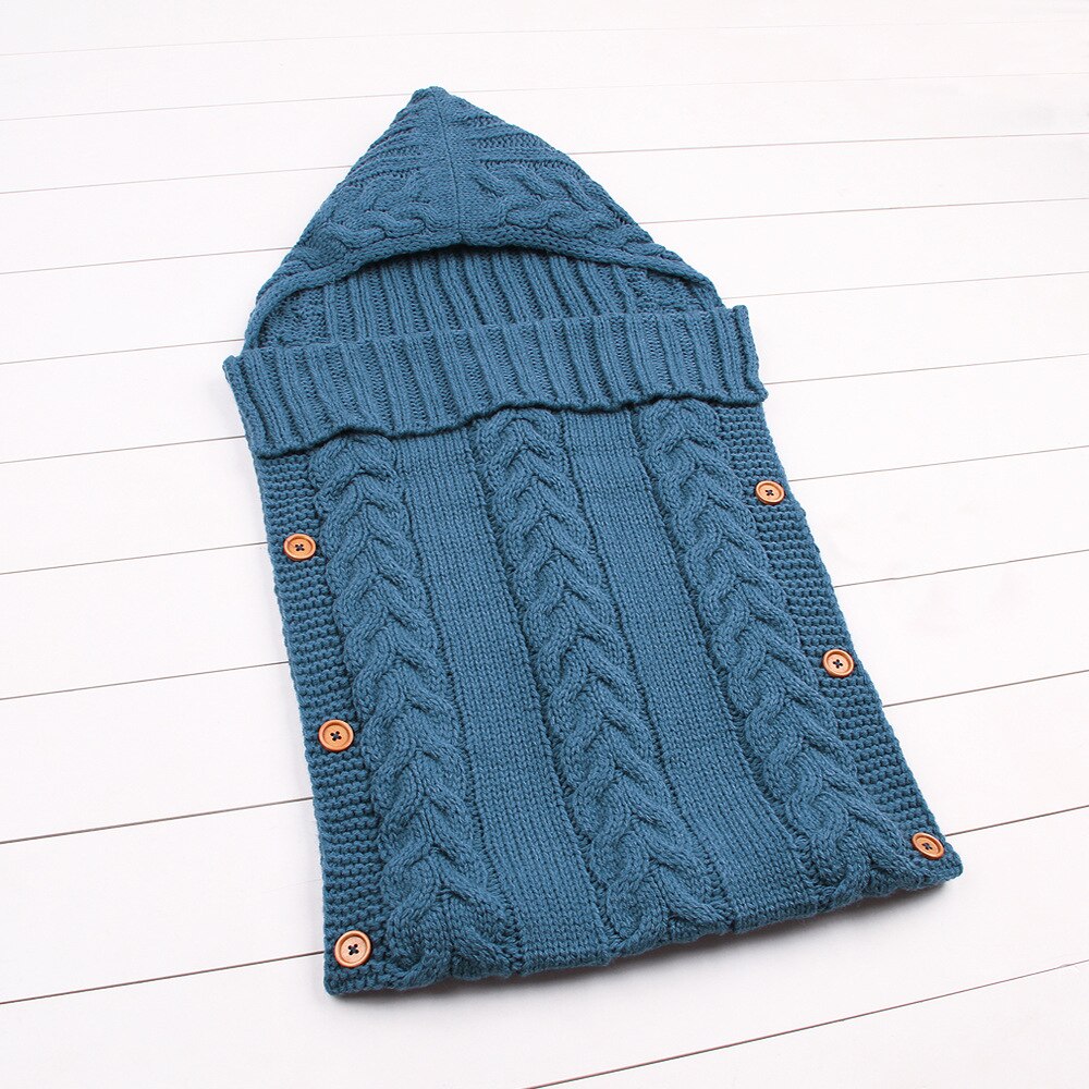 Pasgeboren Baby Winter Kinderwagen Wrap Deken Voetenzak Warm Gebreide Haak Inbakeren Anti-Kick Slaapzakken Peuter Baby Slaap Zak: 7