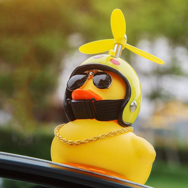 Bicycle Horn Cute Little Yellow Duck Night Warning Light Children's Rubber Duck Toy Mountain Bike Scooter Lights Decoration