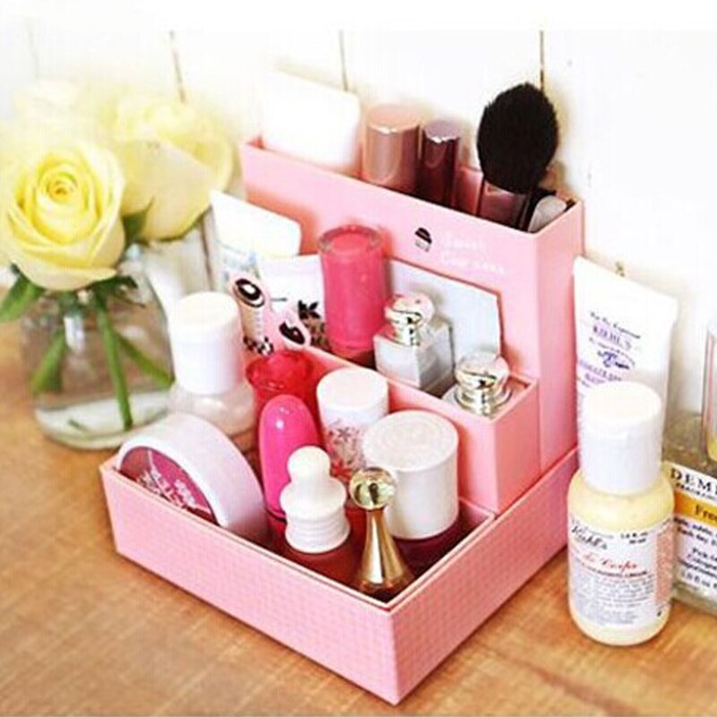 Diy förvaringslåda papperskartong skrivbord dekor brevpapper smink kosmetisk organizer