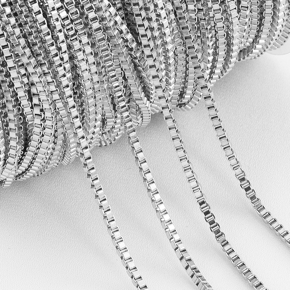 2Meter 1Meter Edelstahl Kasten Kette für Halskette Armbinde DIY Schmuck, sterben Entdeckungen Handgemachte Handwerk Groß Liefert: 10mm / Grau