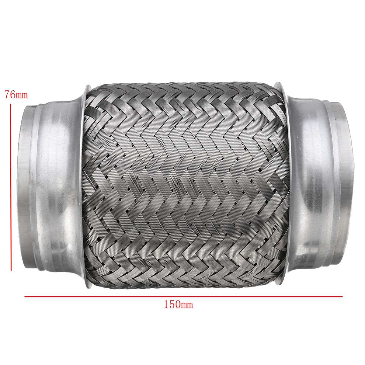 1/2X Stainless Steel Exhaust Pipe Weld-On 3" x 6" Mufflers Exhaust Flex Tube Joint Flexi Repair Flexi pipe 76mm x 150mm 762226