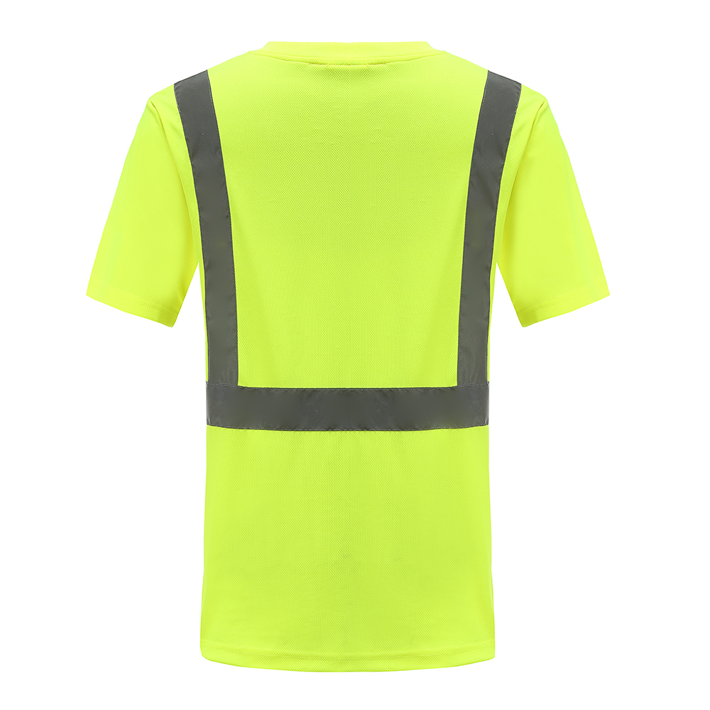 AYKRM – T-shirt de travail réfléchissant haute visibilité pour homme et femme, vêtement de sécurité Fluorescent, respirant et estival, XS-6XL