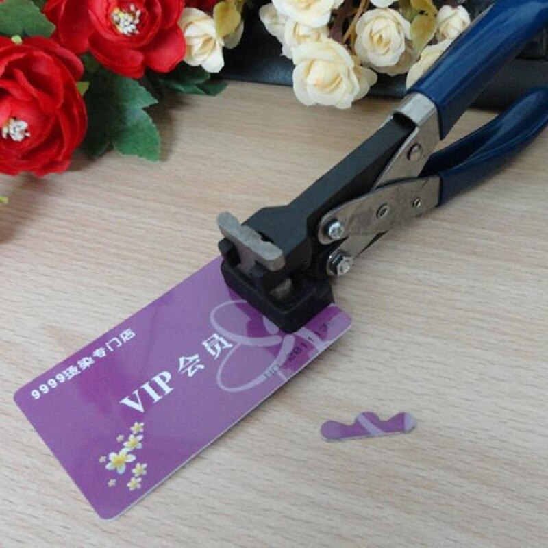7*26mm Lotus Hole Punch for PVC Card, Protective Film, Tag, Photo, Restaurant POS Cards; Durable DIY Hand Tools