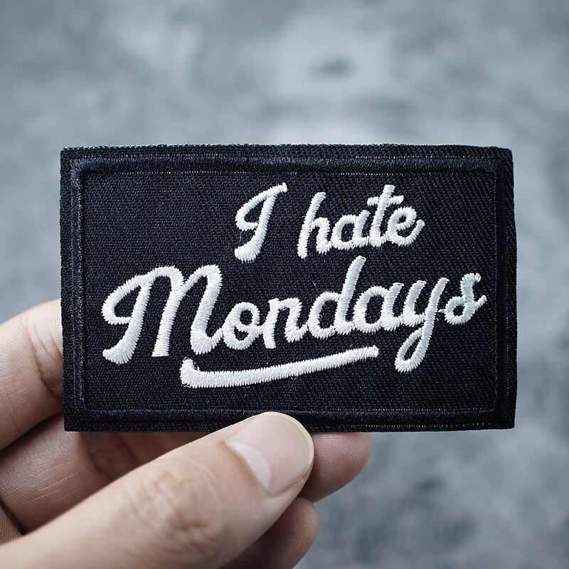 Black And White Text DIY Cloth Iron On Embroidered Badges Patches For Clothes Stickers Humorous Sentence