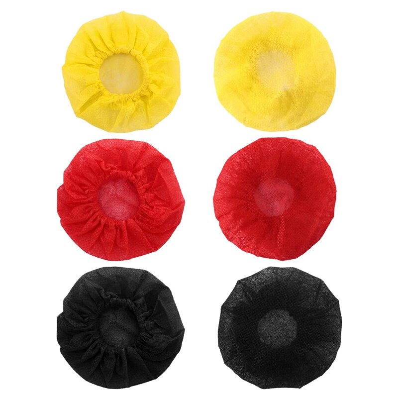 250 Pcs Disposable Microphone Cover for KTV Recording Room News, 200 Pcs Red-Yellow-Black & 50 Pcs Ran Colors