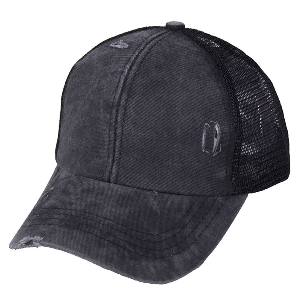 Sacchetto della Lavata delle donne Cap Casquette Lavagna Luminosa Retrò Coda di Cavallo Berretto Da Baseball In Cotone Imbottito Cap Strappato Foro Trasversale di Cap