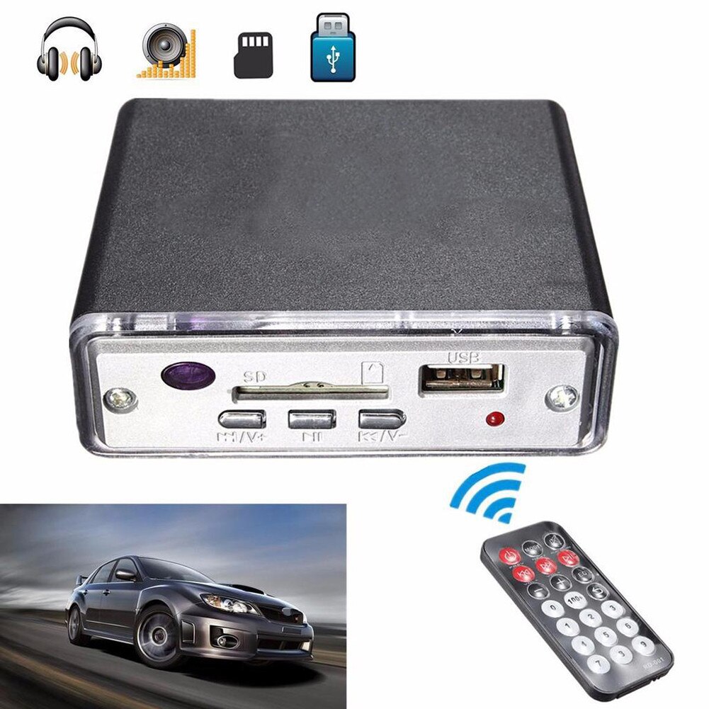 12V Mini Auto Digitale Speler Stereo USB SD LED Digitale Speler MP3 met Afstandsbediening voor Auto Moto