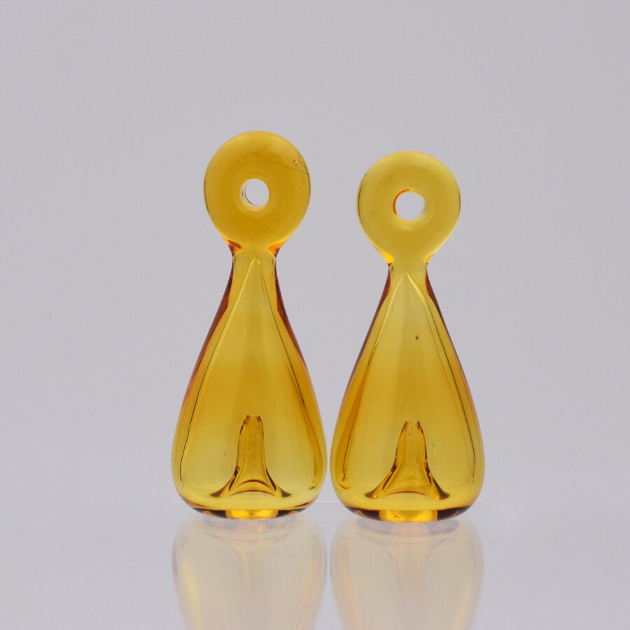 1X Diffusor Parfüm Nachfüllbar 39*17mm Farbige handmade Ätherisches Öl Aromatherapie Flasche Anhänger tropfen schmuck glas anhänger: yellow