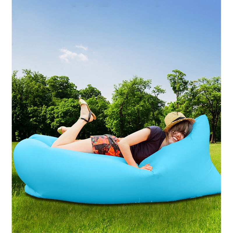 Sofá de aire inflable para acampar al aire libre, tumbona ultraligera plegable, asiento portátil para adultos y niños, Picnic, cama para dormir en la playa