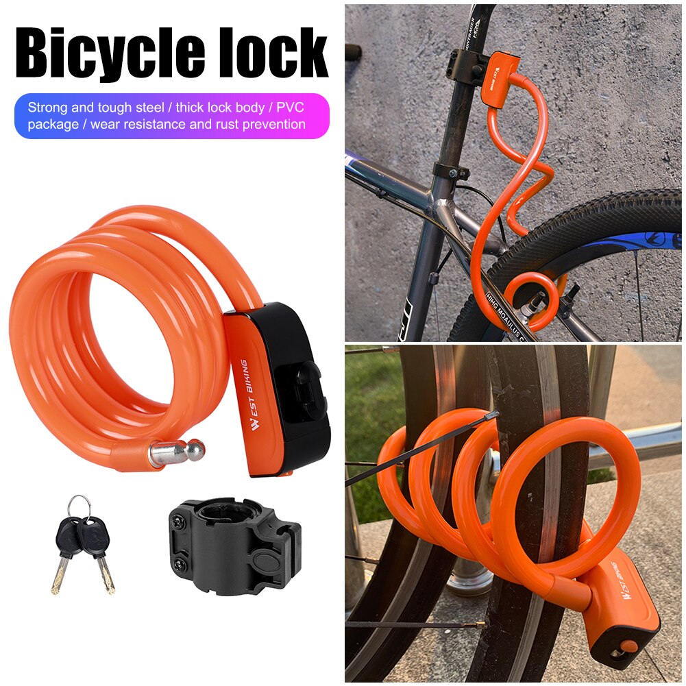 Anti Theft Bike Steel Cable Lock Security Electric Vehicles Mountain MTB Bicycle Padlock Riding Cycling Equipment