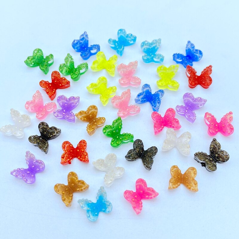 60Pcs Cute Mixed Mini 3D Butterfly Flat Back Resin Cabochons Scrapbooking DIY Jewelry Craft Decoration Accessorie K34