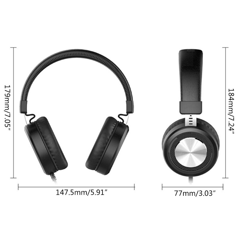 Wired Over Ear Headphones 3.5mm Computer Recording Phone Laptop 68UB
