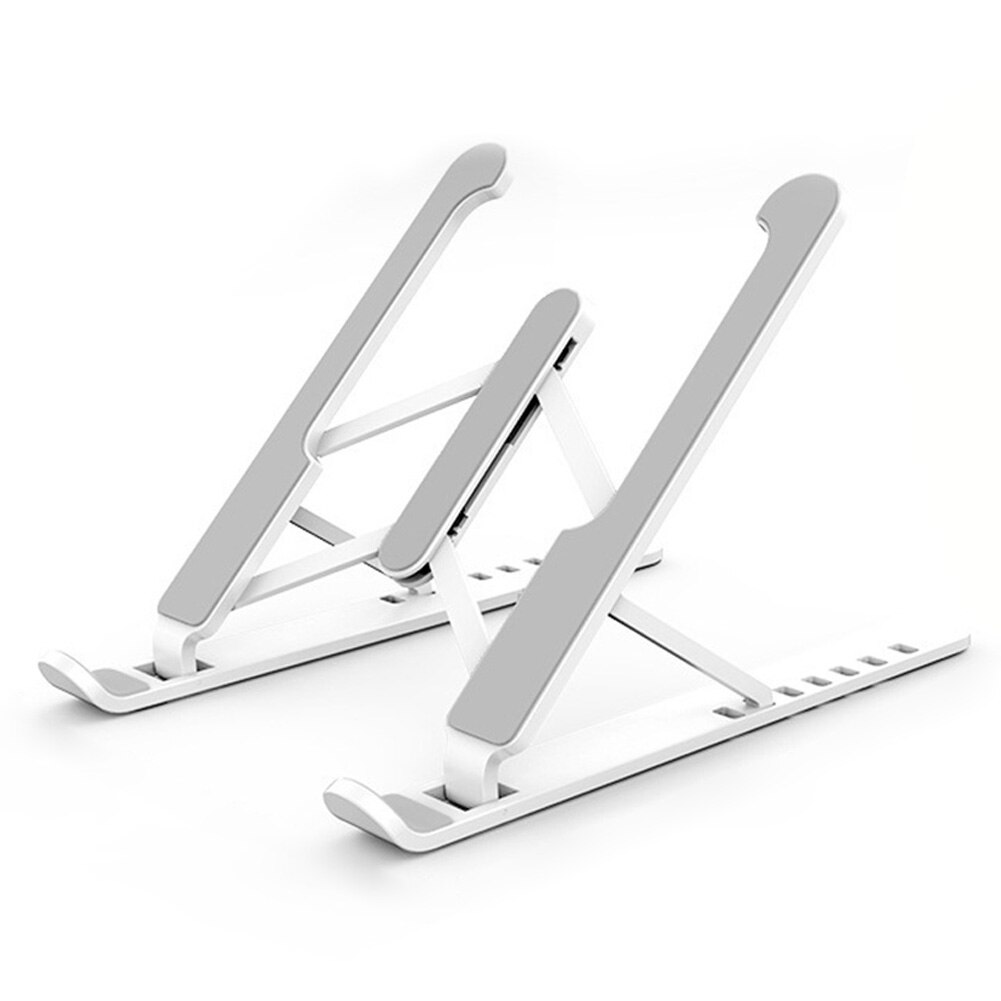 VODOOL Adjustable Foldable Laptop Holder Stand Support 7 Gears Height Portable Notebook PC Cooling Bracket for 15.6 inch laptop: White