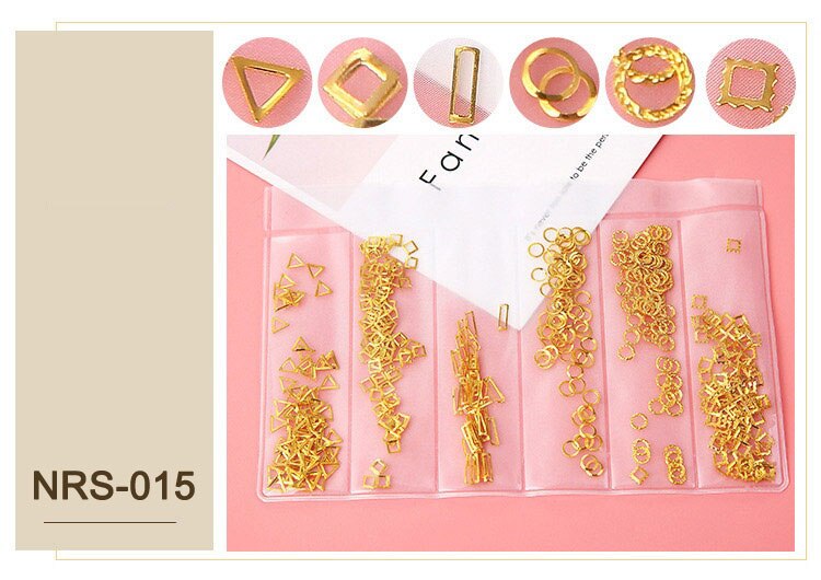 1 paquete mezclado 3D DIY oro hueco Metal remache de diamantes de imitación decoración de Arte de uñas perla DIY tacos de manicura Accesorios: 015