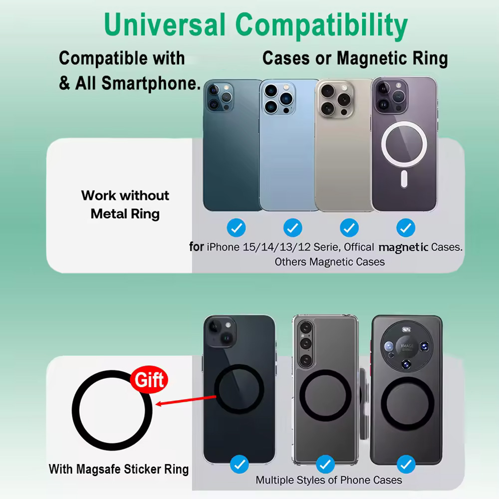 Grippopso Magnetic Cell Phone Holder Griptok Socket 360° With Silicone Cover For Magsafe Grip Finger Ring Holder Stand