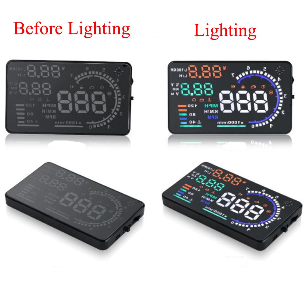 OBD2 HUD Car Head Up Display 5.5" LED Windscreen Projector OBD Scanner Speed Fuel Warning Alarm Data Diagnostic Tool PK D2000