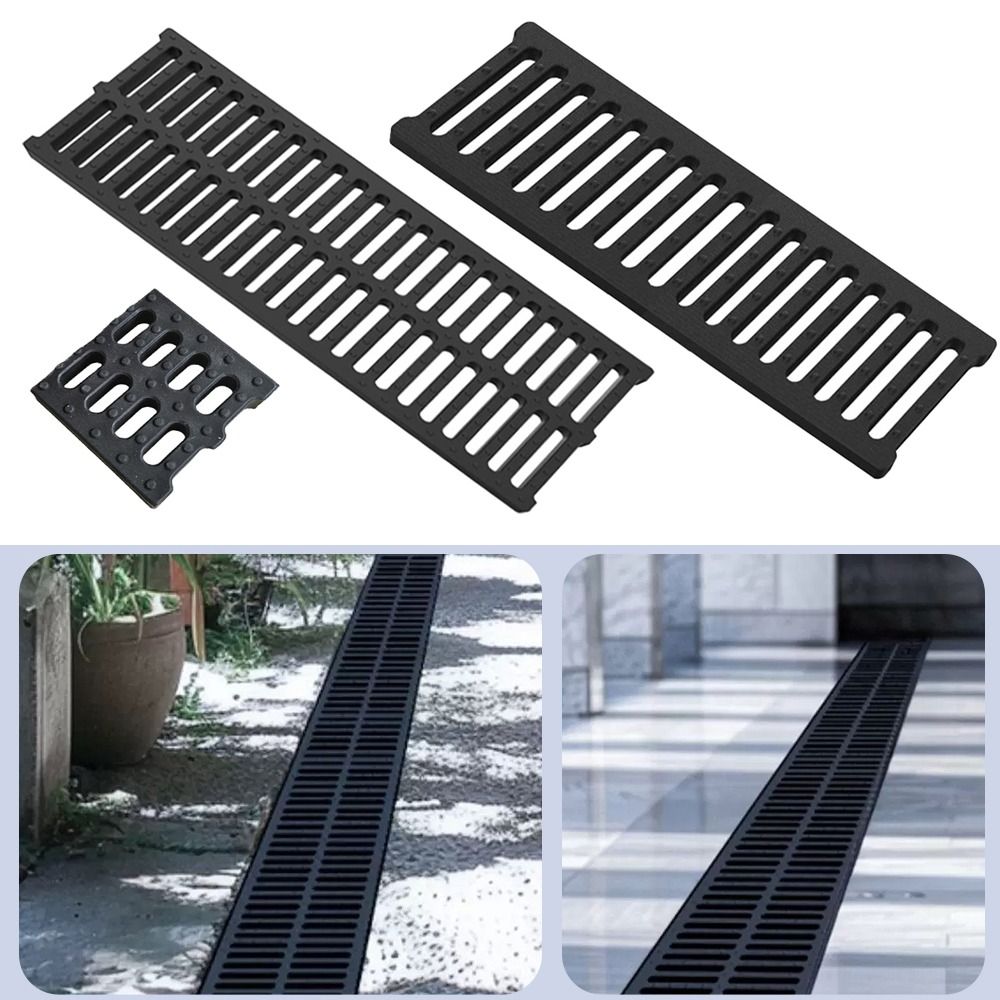 Couvercle de tranchée haute résistance, résine rectangulaire en plastique, plaque de tranchée d'égout, grille noire, Drain de sol de Garage extérieur