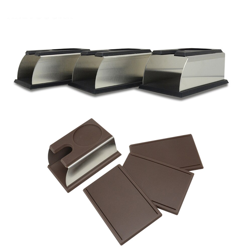 Stainless Steel Silicone Espresso Coffee Tamper Stand Barista Tool Tamping Holder Rack Shelf Coffee Machine Tool