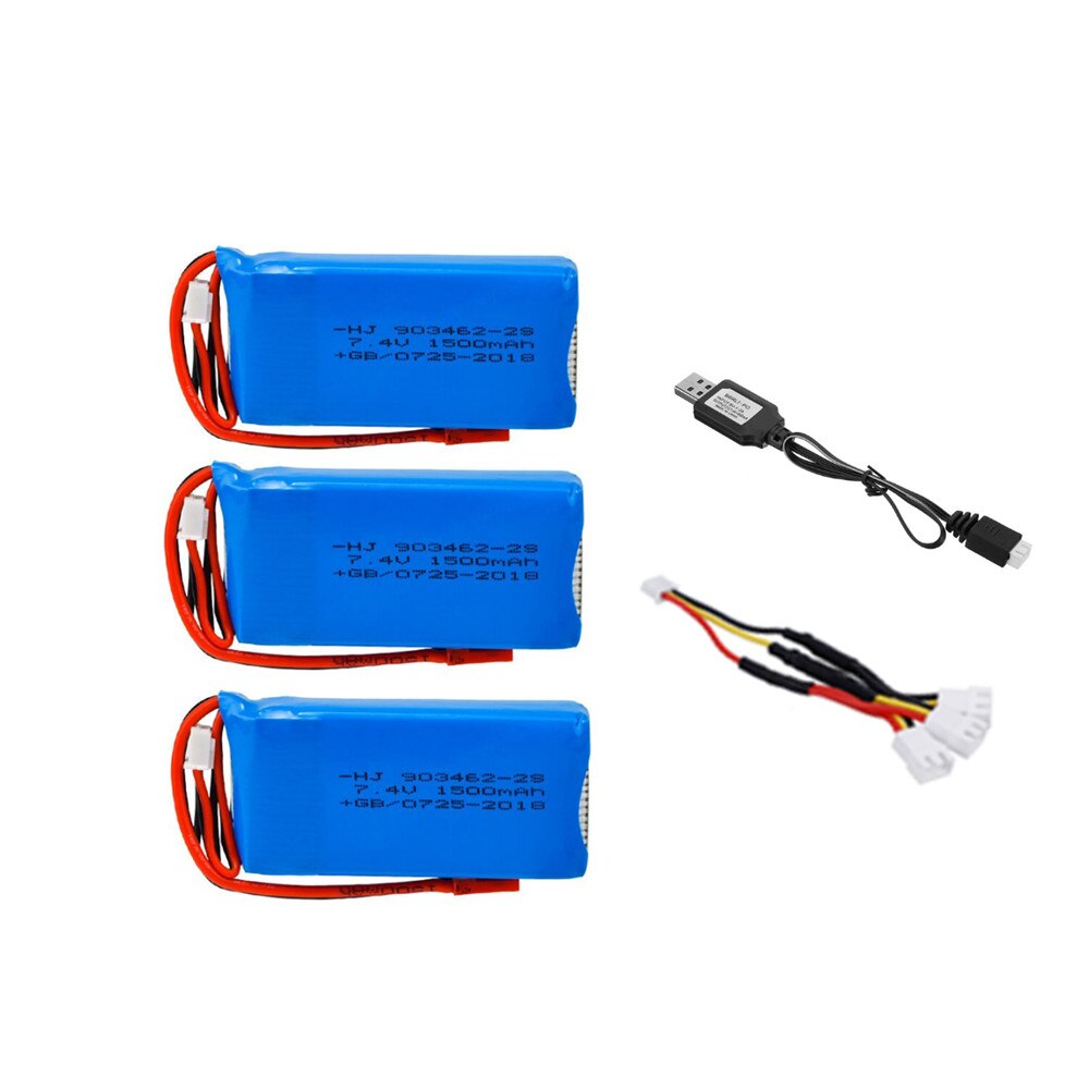 7,4 V 1500mah Lipo batería para WLtoys V913 L959 L969 L979 L202 L212 A959 12428 HJ816 HJ817 RC piezas del coche 903462 batería + cargador: Azul