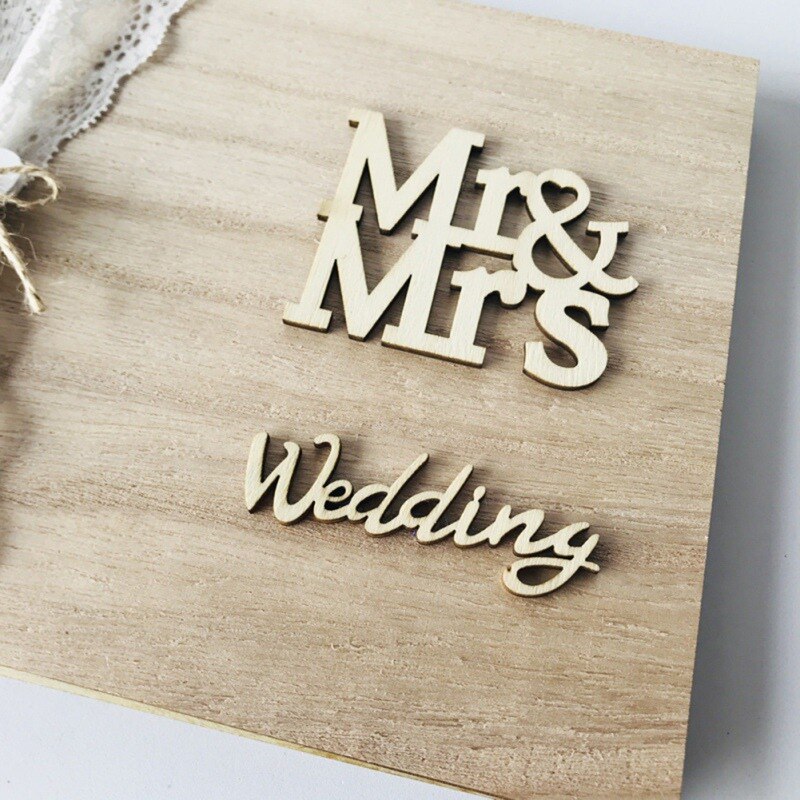 10 Pages Wooden Wedding Signature Book Portable Photo Book Wedding Guest Books Wedding Decoration Accessories