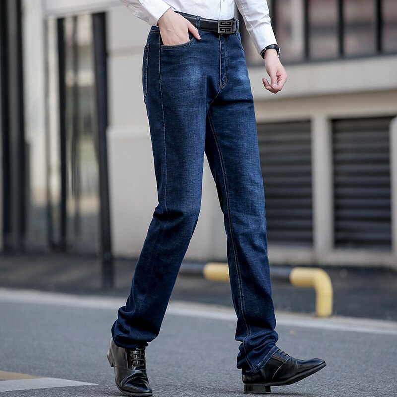 130cm alargar Vaqueros Hombre Otoño e Invierno elástico Jeans alto 190cm-220cm hombres Extra largo Denim Pantalones de talla grande 31-46