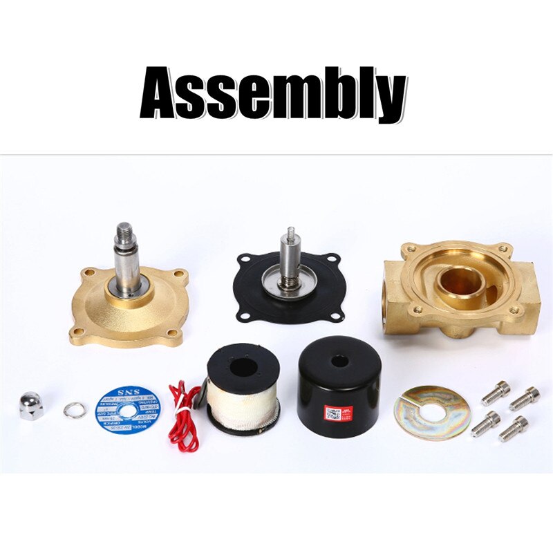 ALLSOME 1/2 3/4 1 Inch DC24V Electric Solenoid Valve Pneumatic Valve for Water Air Gas Brass Valve Air Valves Durable CJ009