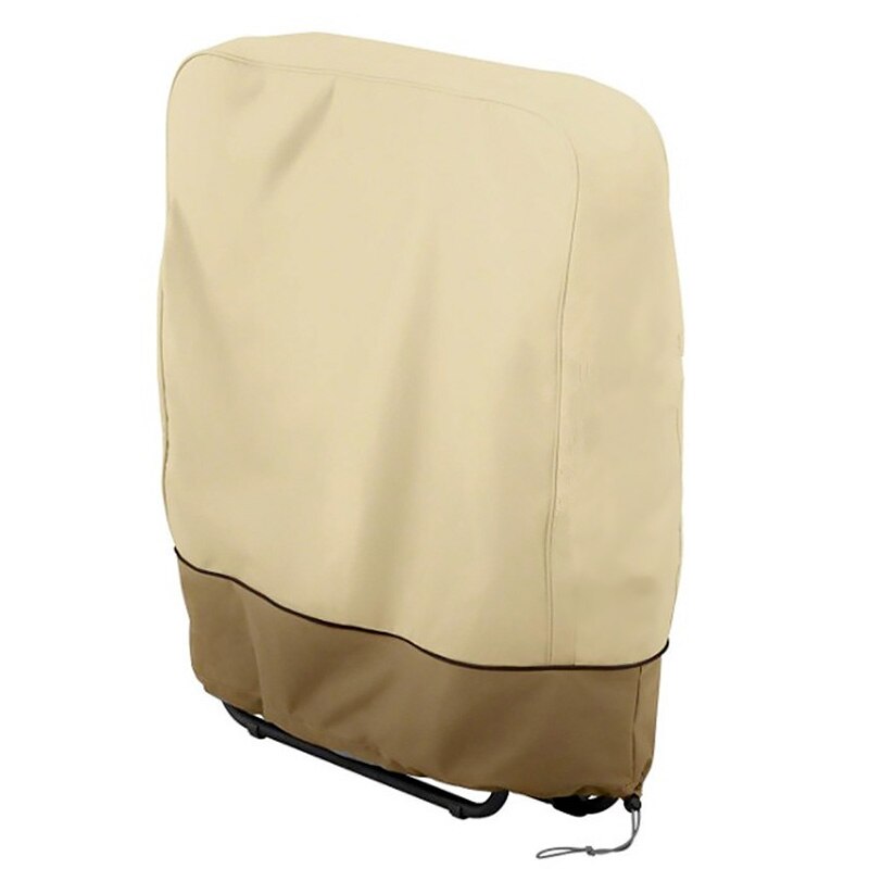 Draagbare, opvouwbare stoelhoes voor buiten met trekkoord, sneeuwbestendige en waterdichte hoes voor tuin en terras: Beige