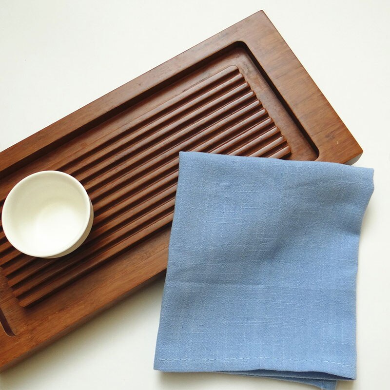 1PC Solid Color Cup Dishes Accessories Cotton Linen Napkin Clot Handkerchief Tea Towels Ceremony Bowl Teapot Cleaning Towel