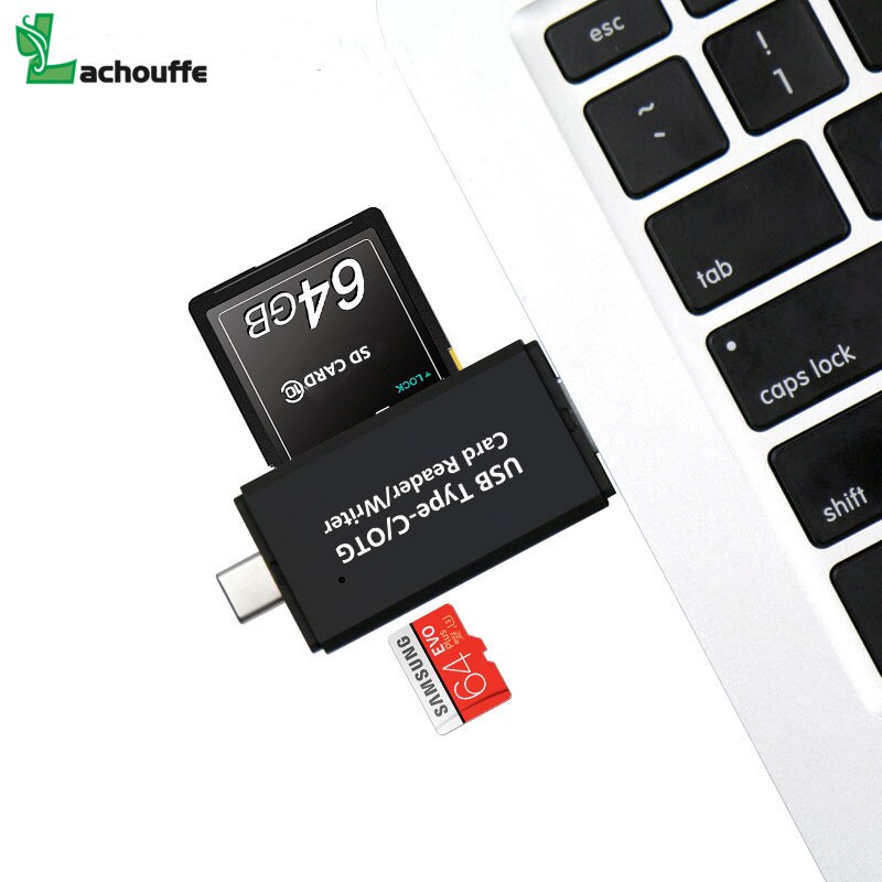 Hochgeschwindigkeits-usb -3.0 -typ - c 2 in 1 otg-kartenleser, universeller usb-tf/sd-kartenleser für smartphones/computer/typ-c-geräte