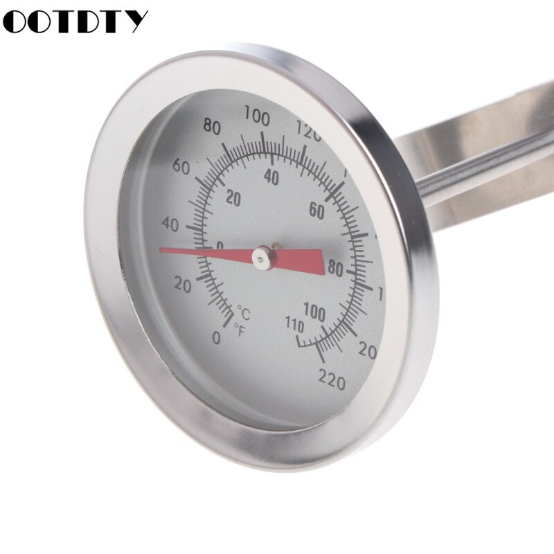 12" Stainless Steel Dial Thermometer Probe Homebrew Brew Kettle Temperature Measuring