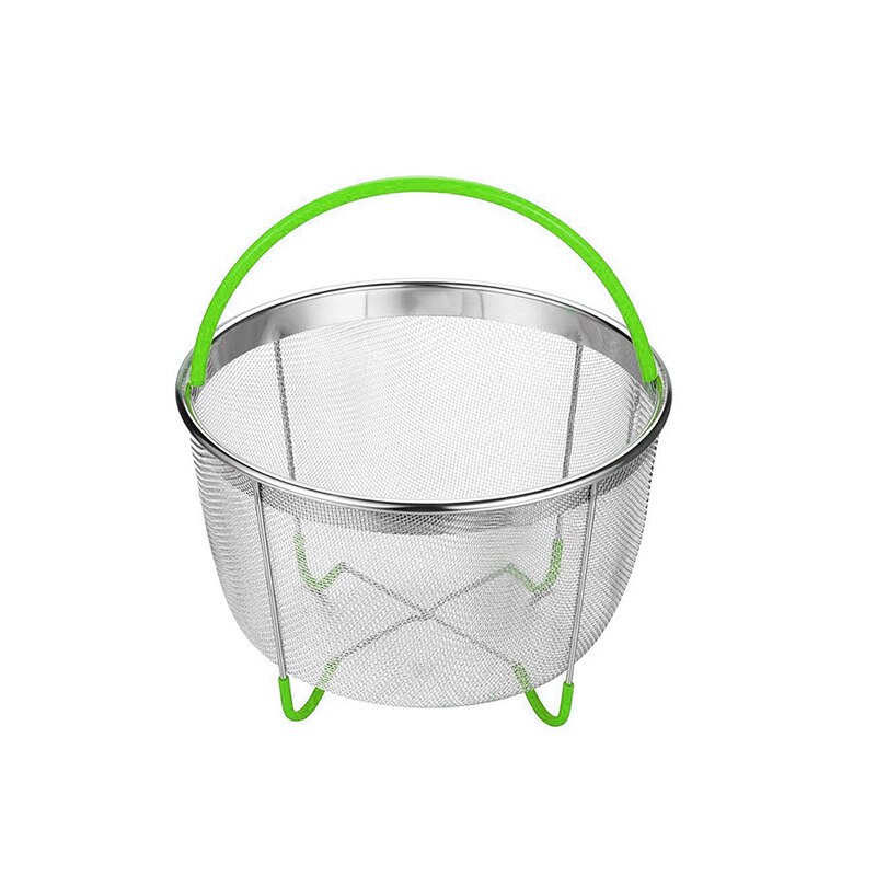 Keuken Accessoires Metalen Teamer Mand Voor Instant Pot Stapelbaar Mesh Groente Stoomboot Insert Ei Mand Pasta Zeef: green