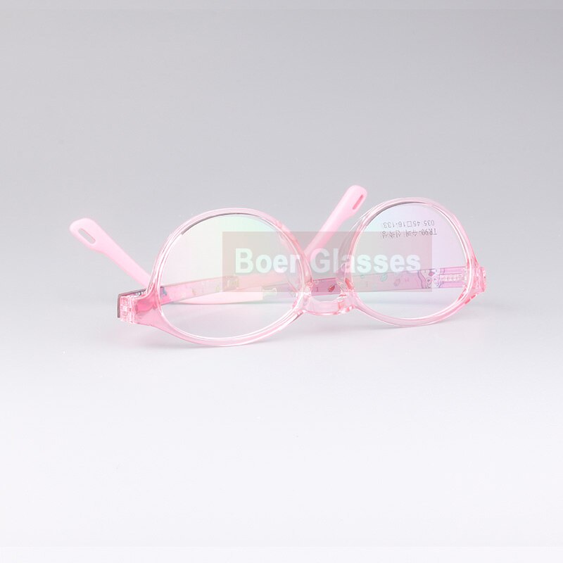 Montura de gafas para niños RX, gafas para niños y niñas, montura completa segura y cómoda, gafas graduadas 035: Pink
