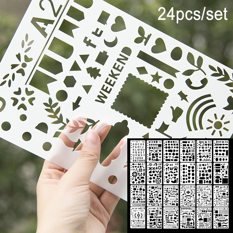 24 Stks/set Scrapbook Diy Album Collectie Kaart Cutter Stansen Template A5 Schilderen Ambachtelijke Gereedschappen