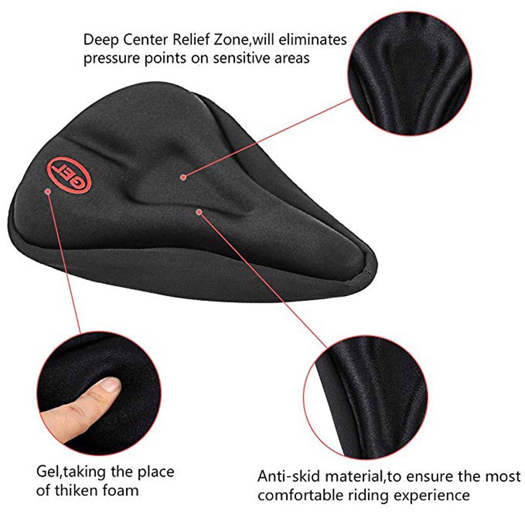 Bicycle Saddle 3D Soft Bike Seat Wider Bicycle Silicone Cushion Soft Pad Bike Silica Gel Seat Saddle Cover for Bicycle