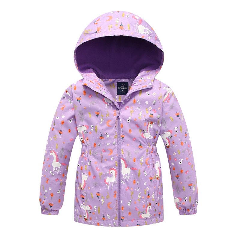 Forårsjakke til piger børneblomst fleecetøj pigefrakke vindjakke overtøj børn polar fleece vindtæt 3-12t: Multi