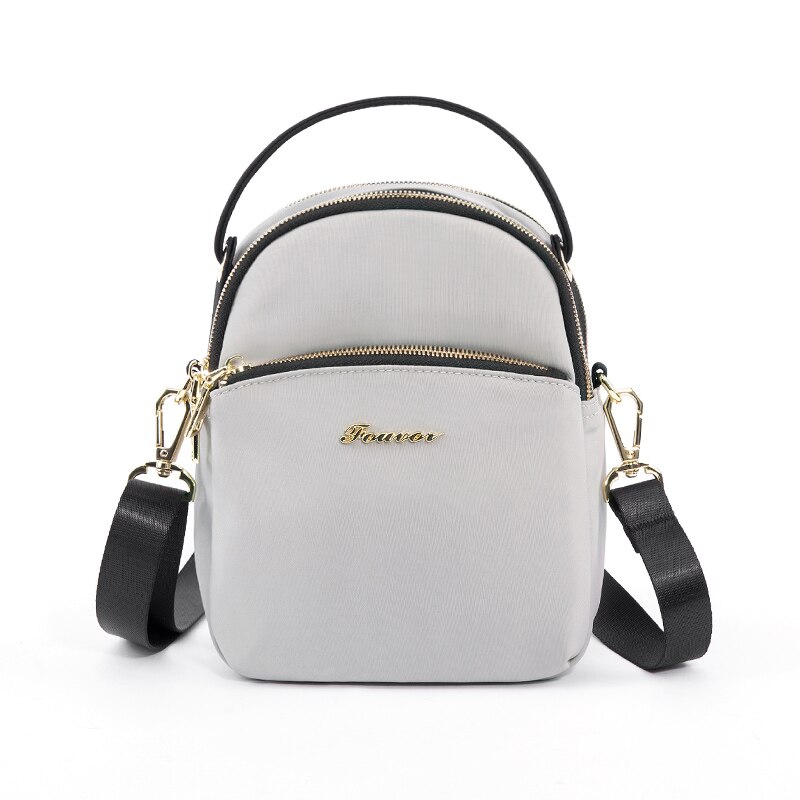 Borse da donna autunno moda 2021 focus per donna borsa a tracolla semplicemente elegante borsa da viaggio in Nylon con cerniera in Nylon 2967-06: GRAY