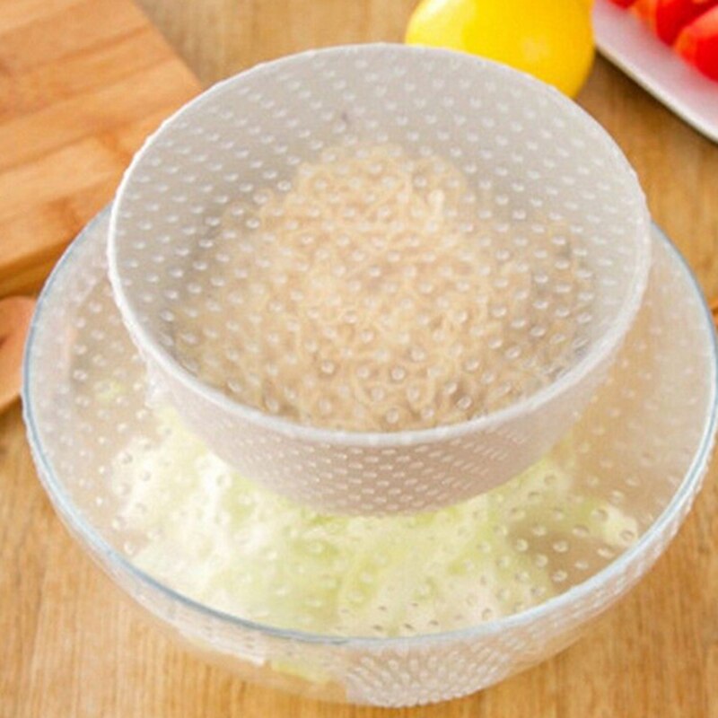 4 pièces Silicone Film alimentaire réutilisable multifonctionnel Eco frais stockage des aliments économiseur enveloppe joint couverture frais emballage alimentaire joint cuisine outil