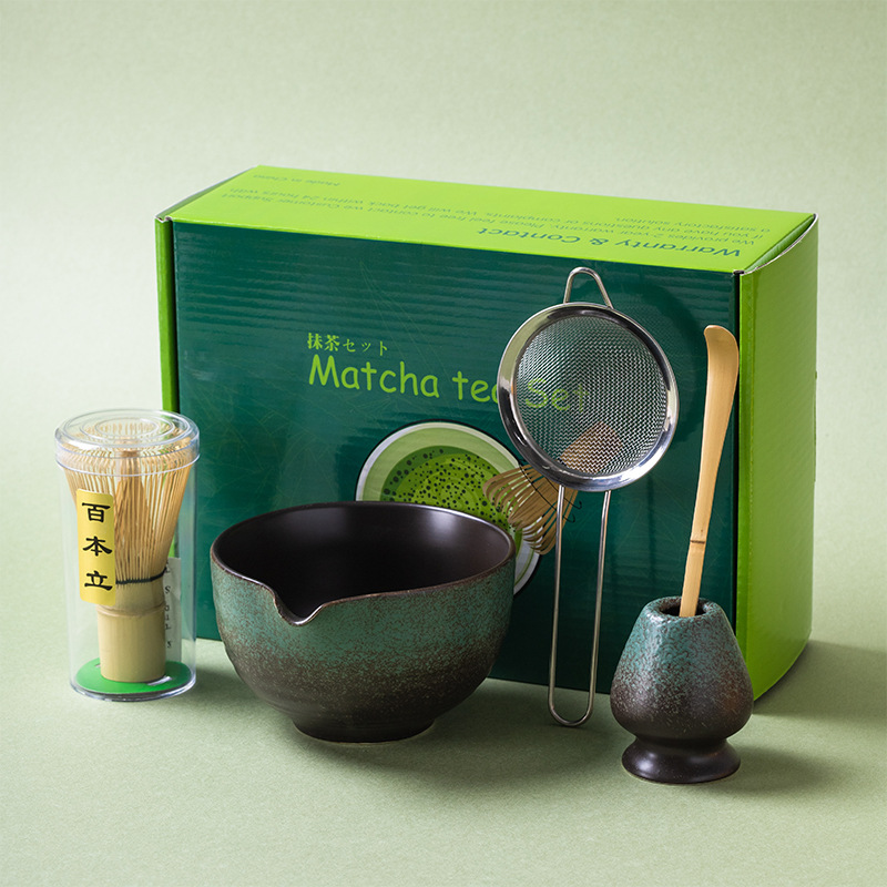 Ensemble de fabrication de Matcha japonais, brosse Matcha en bambou, bol Matcha exquis, boîte avec fouet, outils à thé somptueux, grands , 1 à 7 pièces