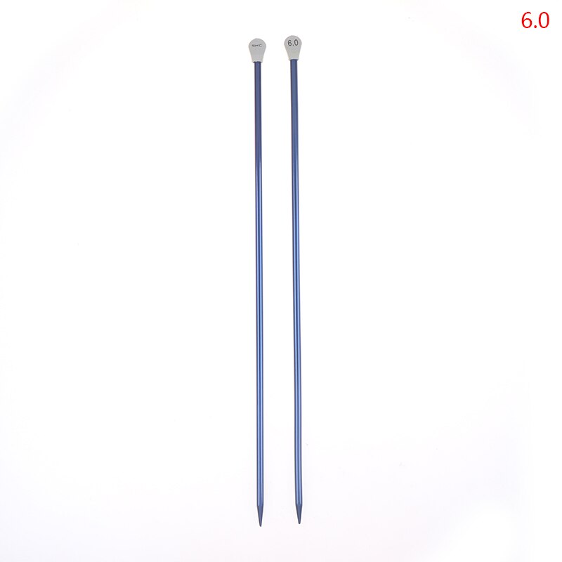 2 stuks/set enkelpuntige breinaalden spelden rechte aluminium diy weefgereedschap lange trui sjaal naald: P