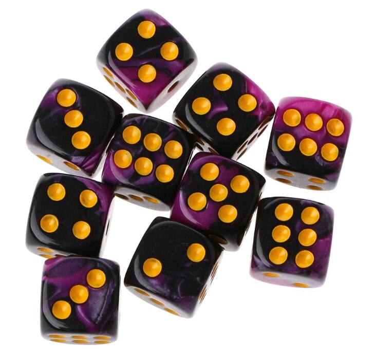 10 stuks zeszijdige 12mm transparante kubussen met ronde hoeken, draagbaar tafelspel: 2